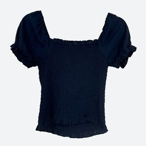 Navy blue puff sleeve Francesca’s top